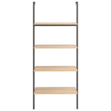 4-Tier Leaning Shelf And Black 64X35X