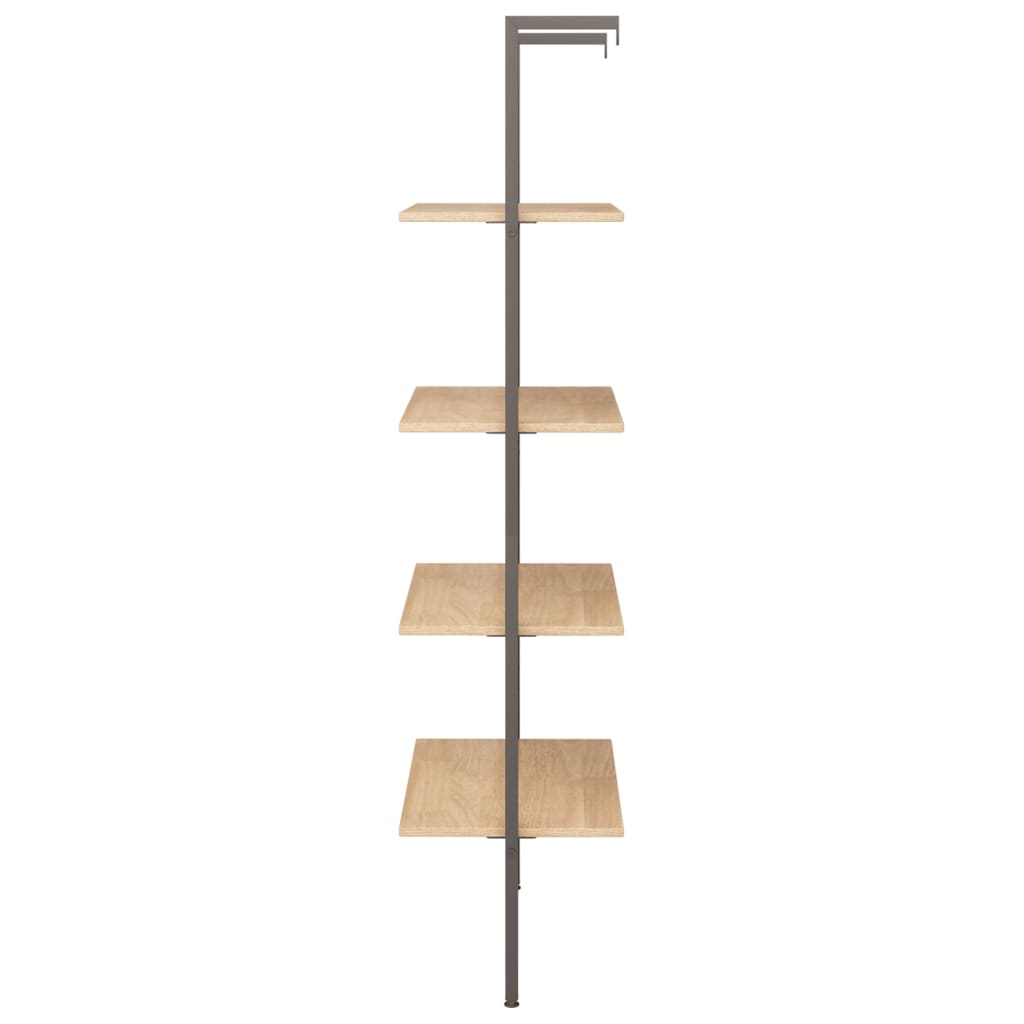4-Tier Leaning Shelf And Black 64X35X