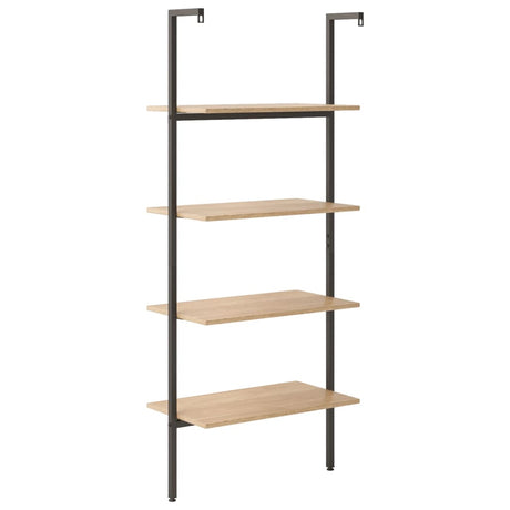4-Tier Leaning Shelf And Black 64X35X