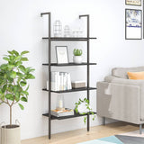 4-Tier Leaning Shelf And Black 64X35X
