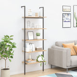 4-Tier Leaning Shelf And Black 64X35X