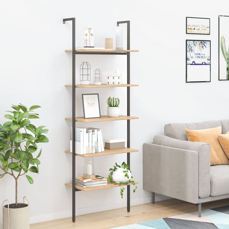 4-Tier Leaning Shelf And Black 64X35X