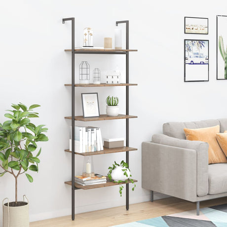 4-Tier Leaning Shelf And Black 64X35X