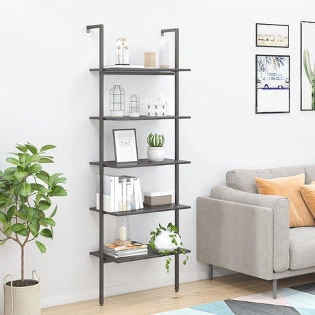 4-Tier Leaning Shelf And Black 64X35X