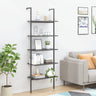4-Tier Leaning Shelf And Black 64X35X