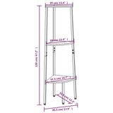 3-Tier Corner Shelf And Black 45.5X31.5X