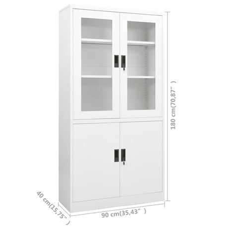 Office Cabinet 90X40X180 Cm Steel