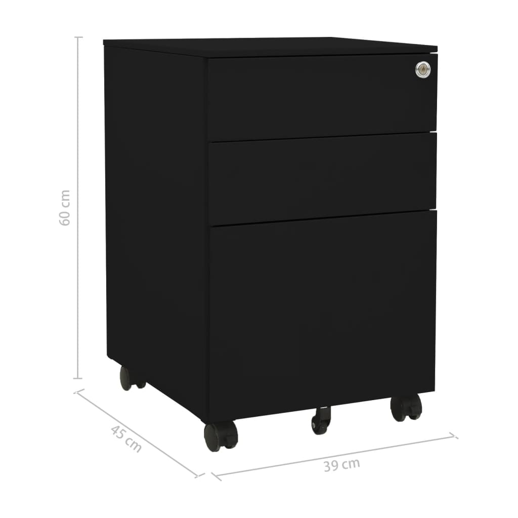 Mobile File Cabinet 39X45X60 Cm Steel