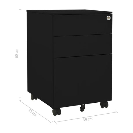 Mobile File Cabinet 39X45X60 Cm Steel