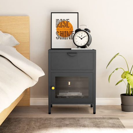 Nightstands 2 Pcs 40X30X54.5 Cm Steel And Glass