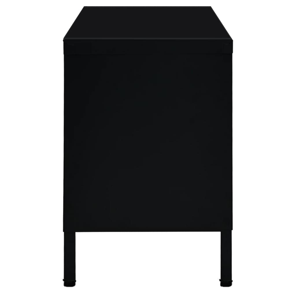Tv Cabinet 90X30X44 Cm Steel And Glass
