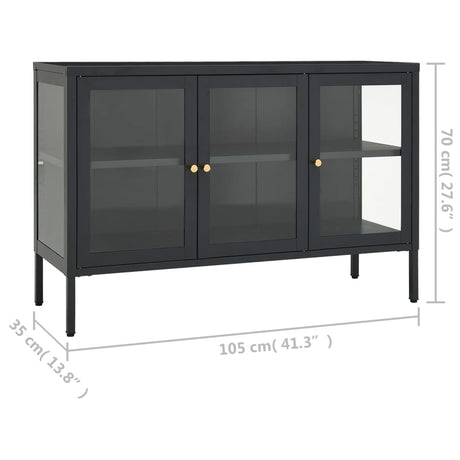 Sideboard 105X35X70 Cm Steel And Glass