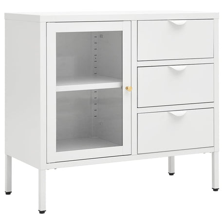 Sideboard 75X35X70 Cm Steel And Tempered Glass