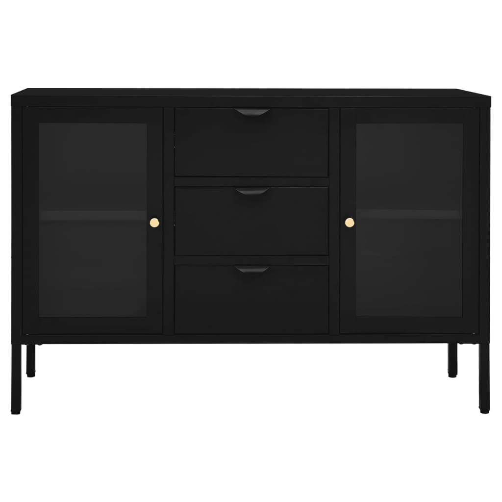 Sideboard 105X35X70 Cm Steel And Tempered Glass