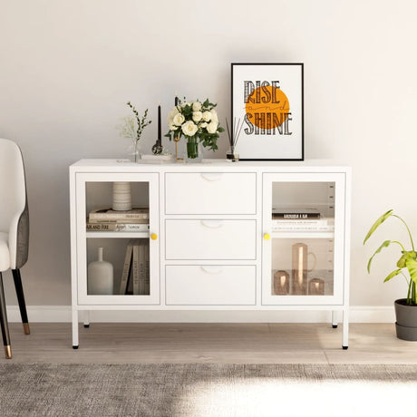 Sideboard 105X35X70 Cm Steel And Tempered Glass