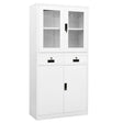 Office Cabinet 90X40X180 Cm Steel And Tempered Glass