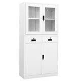 Office Cabinet 90X40X180 Cm Steel And Tempered Glass