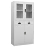 Office Cabinet 90X40X180 Cm Steel And Tempered Glass