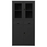 Office Cabinet 90X40X180 Cm Steel And Tempered Glass