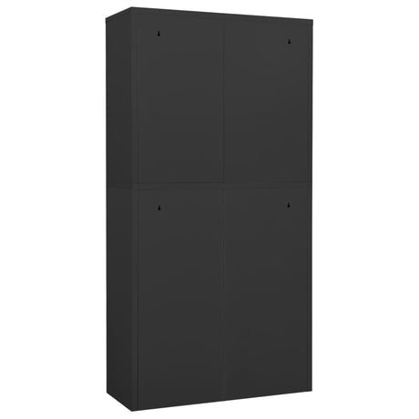 Office Cabinet 90X40X180 Cm Steel And Tempered Glass