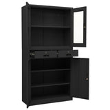 Office Cabinet 90X40X180 Cm Steel And Tempered Glass