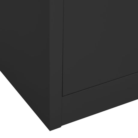 Office Cabinet 90X40X180 Cm Steel And Tempered Glass