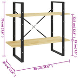 2-Tier Book Cabinet 80X30X Solid Pine