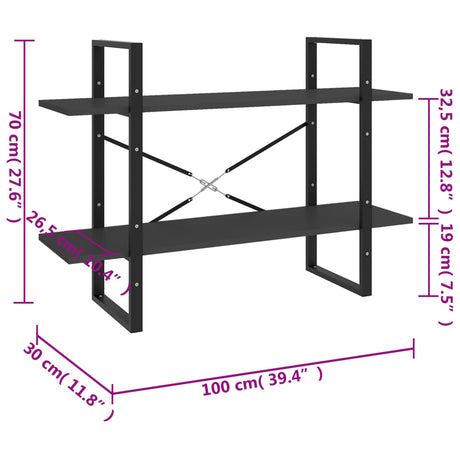 2-Tier Book Cabinet 100X30X
