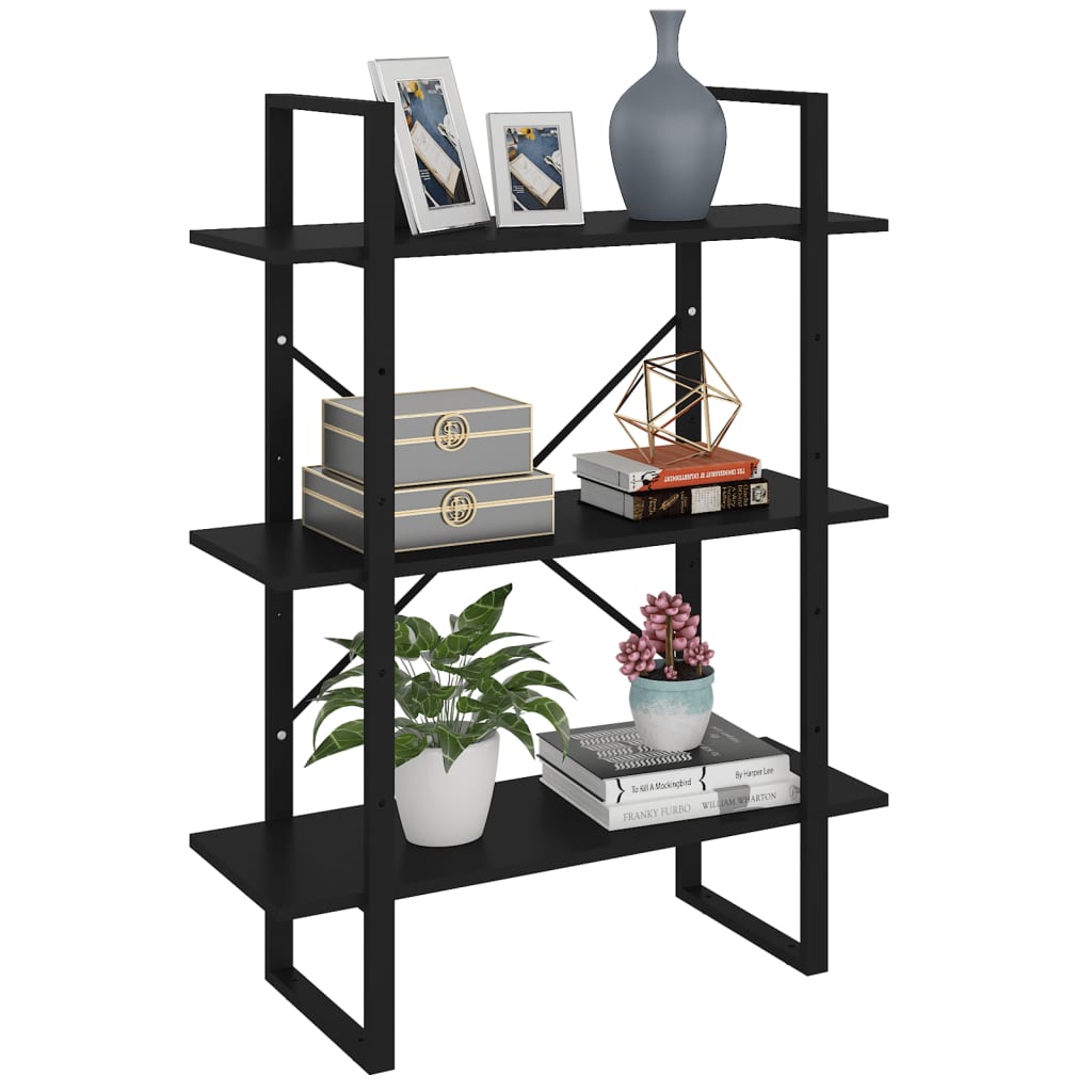 3-Tier Book Cabinet 80X30X Solid Pine