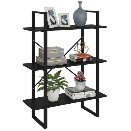 3-Tier Book Cabinet 80X30X Solid Pine