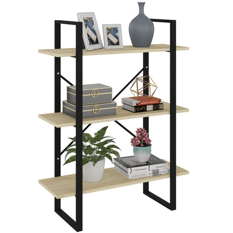3-Tier Book Cabinet 80X30X Solid Pine