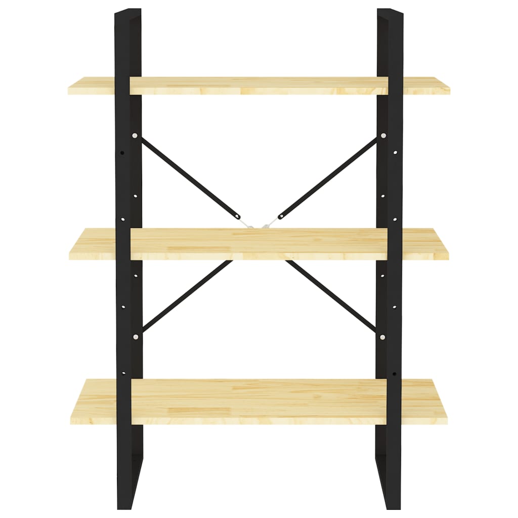 3-Tier Book Cabinet 80X30X Solid Pine