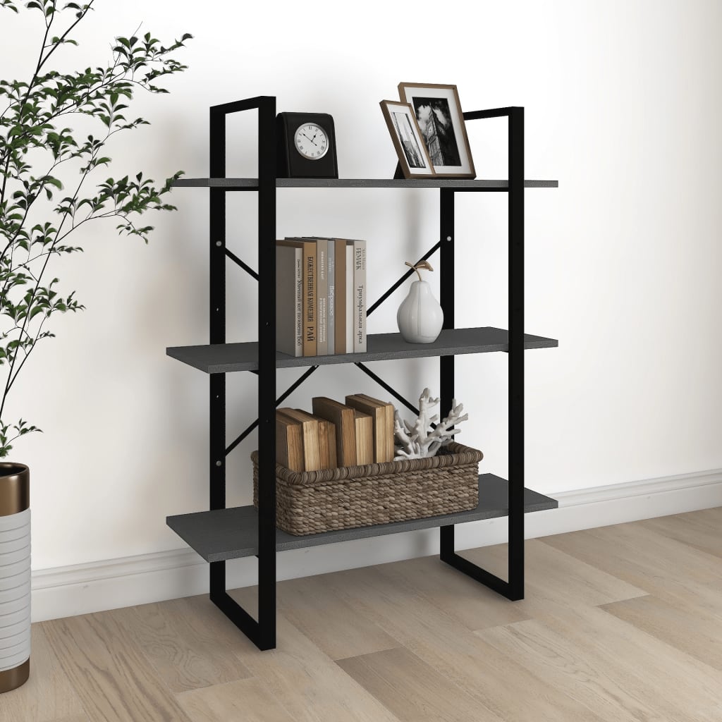 3-Tier Book Cabinet 80X30X Solid Pine