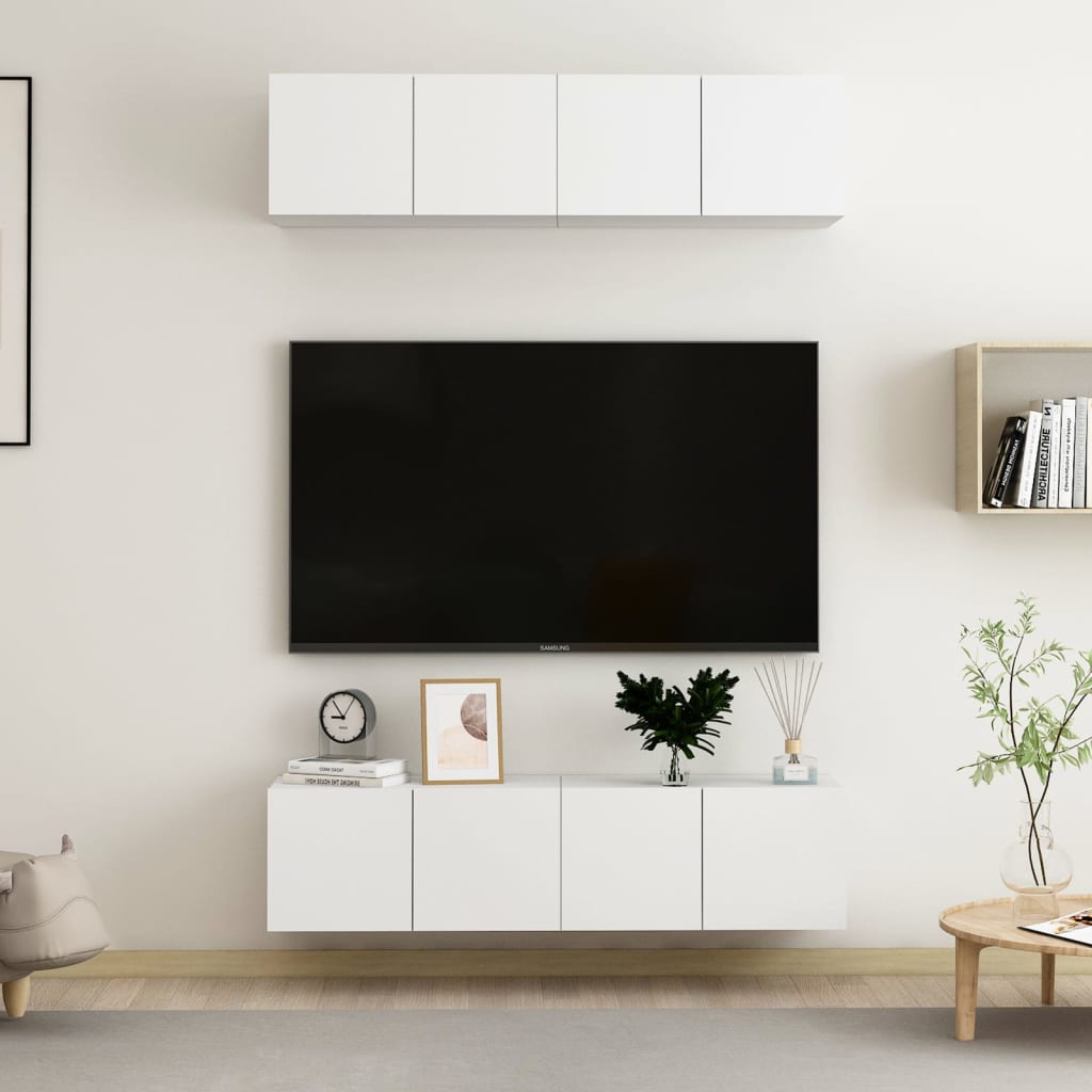 Tv Cabinets 4 Pcs 80X30X30 Cm Engineered Wood