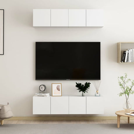 Tv Cabinets 4 Pcs 80X30X30 Cm Engineered Wood
