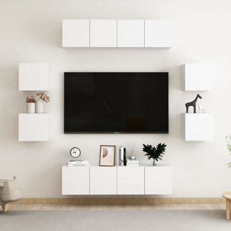 8 Piece Tv Cabinet Set Engineered Wood
