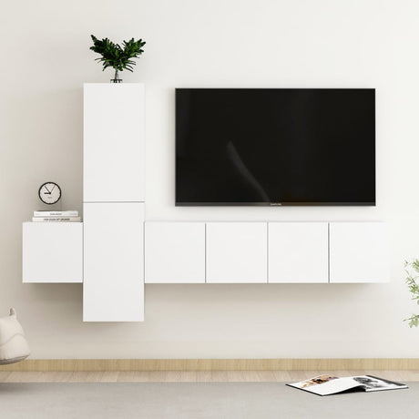 5 Piece Tv Cabinet Set Engineered Wood