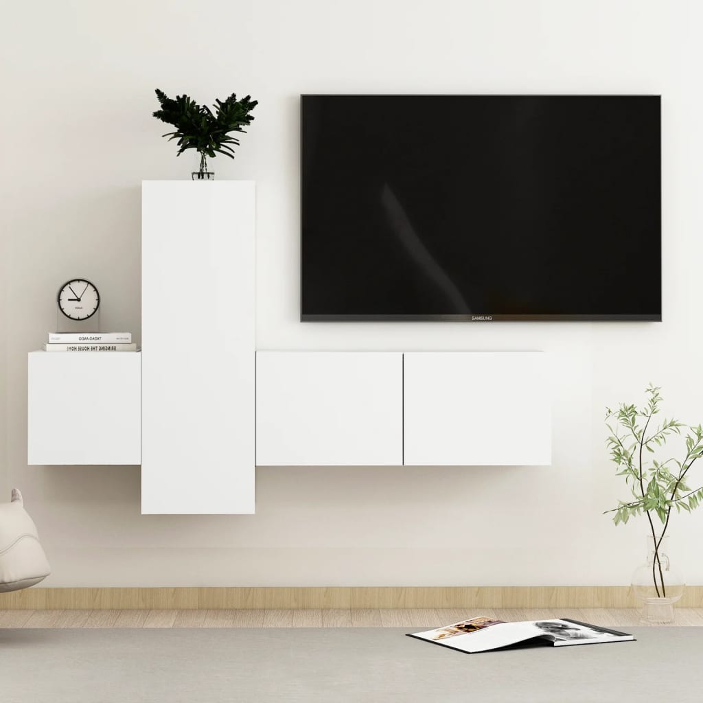 5 Piece Tv Cabinet Set Engineered Wood