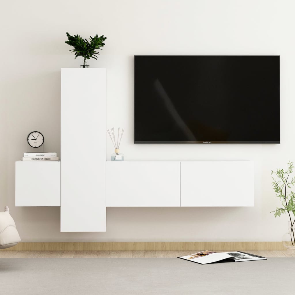 5 Piece Tv Cabinet Set Engineered Wood