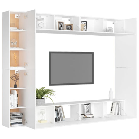 8 Piece Tv Cabinet Set Engineered Wood