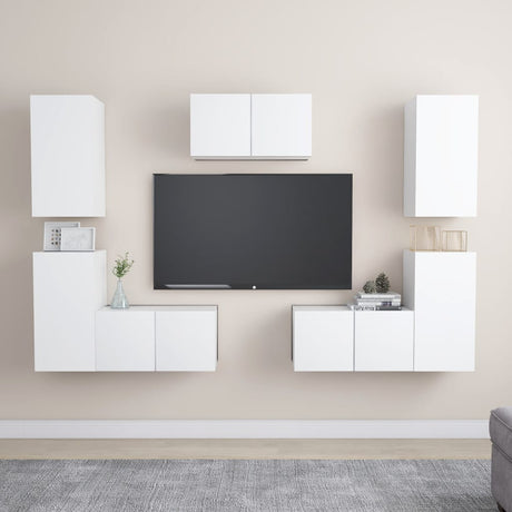 7 Piece Tv Cabinet Set Engineered Wood
