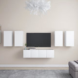 6 Piece Tv Cabinet Set Wall-Mounted Engineered Wood,  Tv Stand 80X30X30 Cm Made Of Engineered Wood,  Wall-Mounted Tv Cabinets - 2 Pcs , 30.5X30X, Made From Engineered Wood