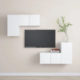 4 Piece Tv Cabinet Set Engineered Wood
