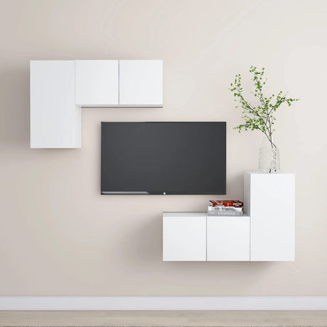 4 Piece Tv Cabinet Set Engineered Wood