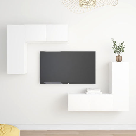 4 Piece Tv Cabinet Set Engineered Wood