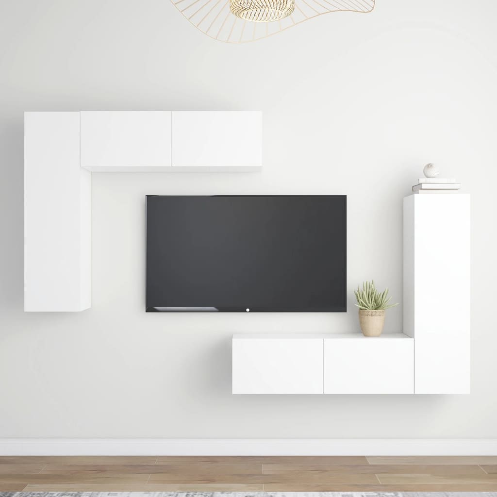 4 Piece Tv Cabinet Set Engineered Wood