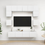 8 Piece Tv Cabinet Set Engineered Wood