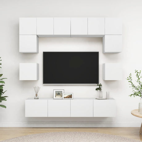 8 Piece Tv Cabinet Set Engineered Wood