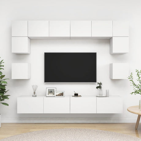 8 Piece Tv Cabinet Set Engineered Wood