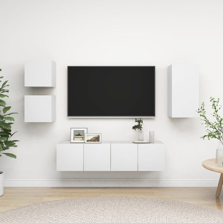 5 Piece Tv Cabinet Set Engineered Wood